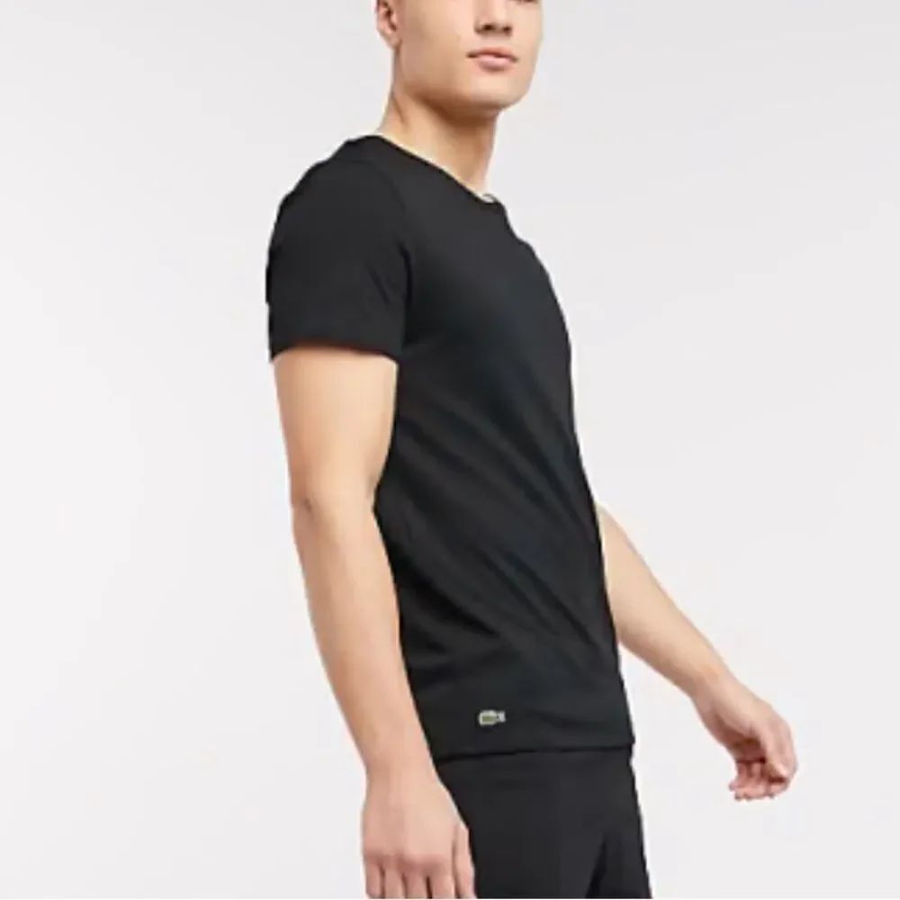 Lacoste Slim Fit Crew Neck Short Sleeve Cotton T-shirt In Black Size M